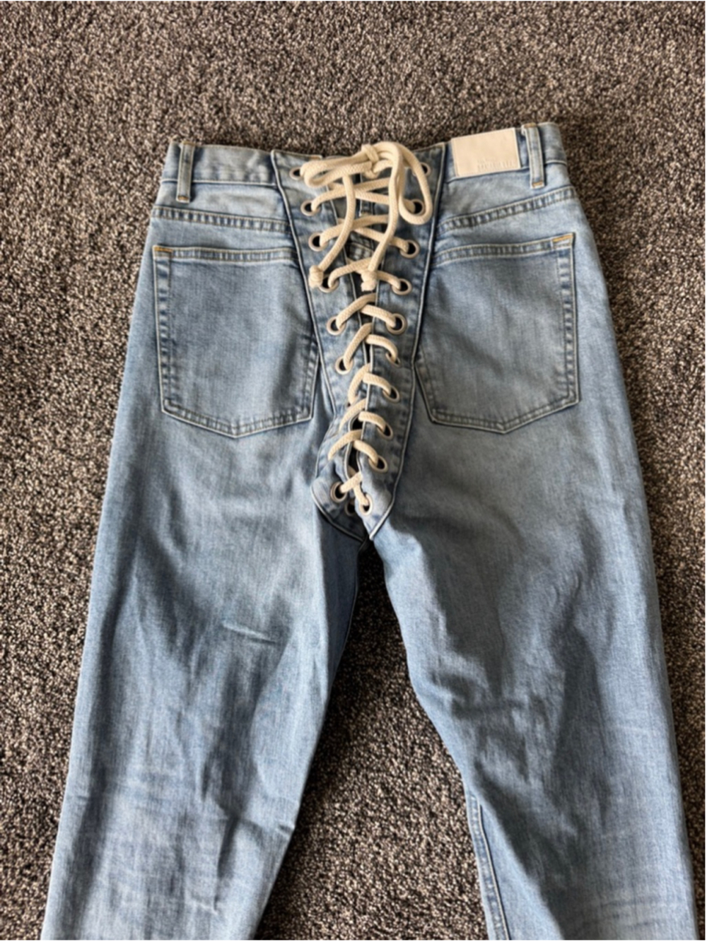 Women's SAMARIA LEAH SIGNATURE LACE-UP 'LEAH' JEANS Light Blue Size 29 - Picture 14 of 16